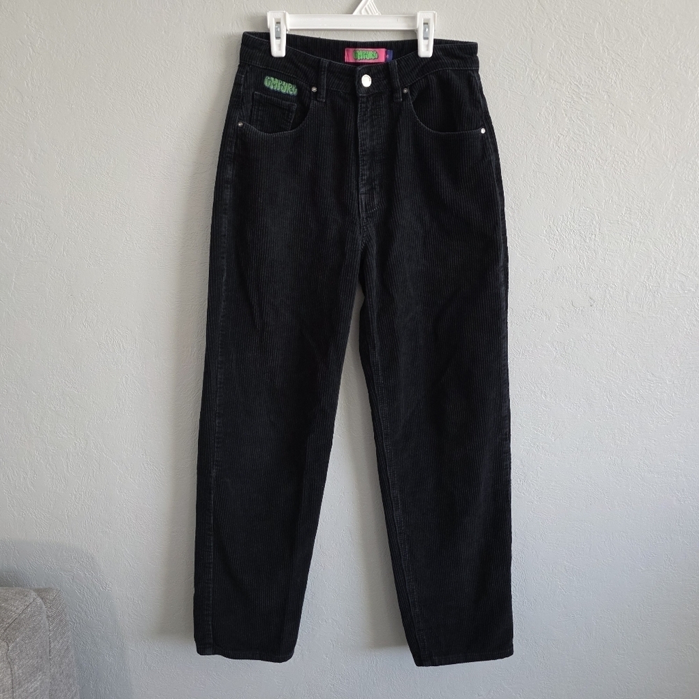 Empyre Juniors Tori Black Corduroy Skate Loose Fit Baggy Pants Womens Size 4